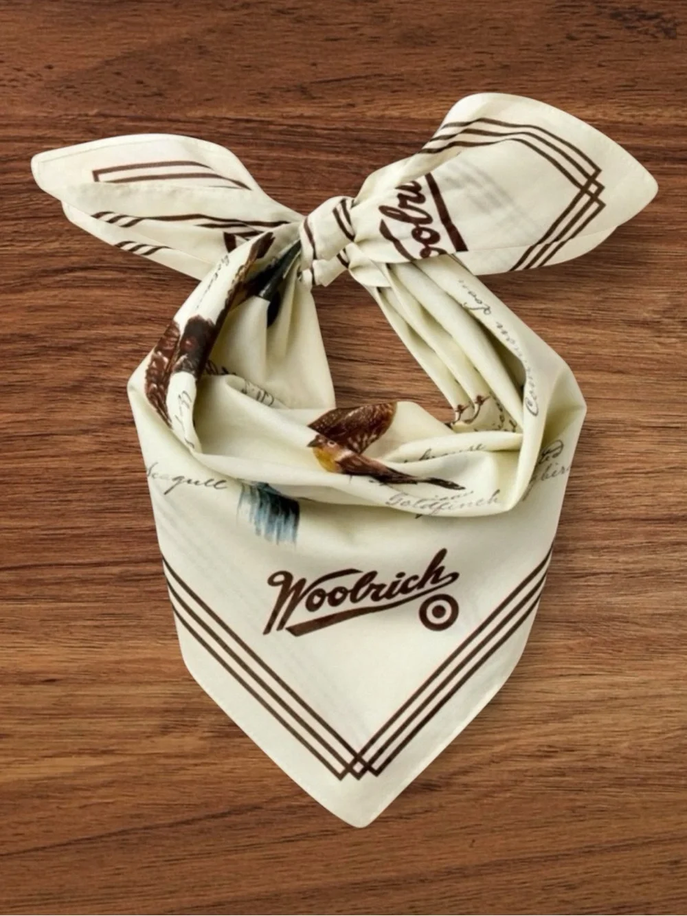 Woolrich Bird Motif Cotton Bandana Scarf